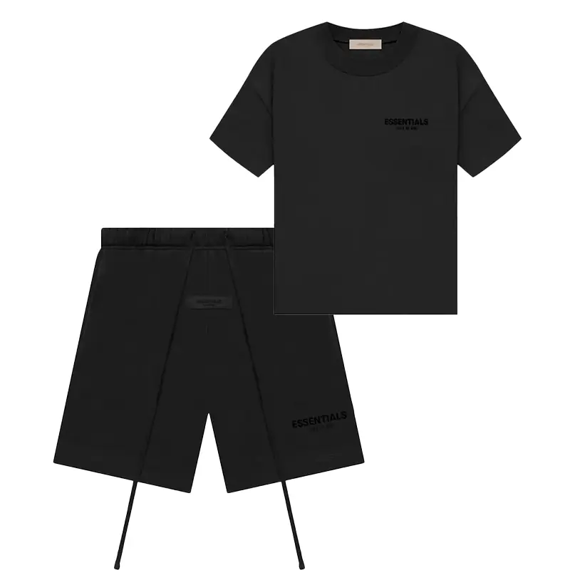 Fear of God Essentials SS22 Men's Crewneck T-Shirt & Shorts Set, Stretch Limo