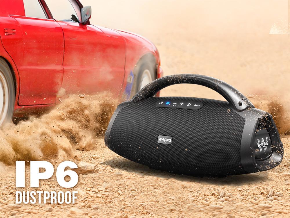 W-KING X20 330W PEAK Boom Box,7.5" Subwoofer 200W RMS,IPX7 Waterproof BT5.4 EQ APP Guitar-in Massive Bass for Outdoor Party