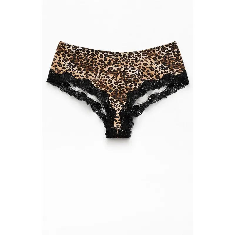 John Galt Women's Leopard Bikini Boxer Underwear