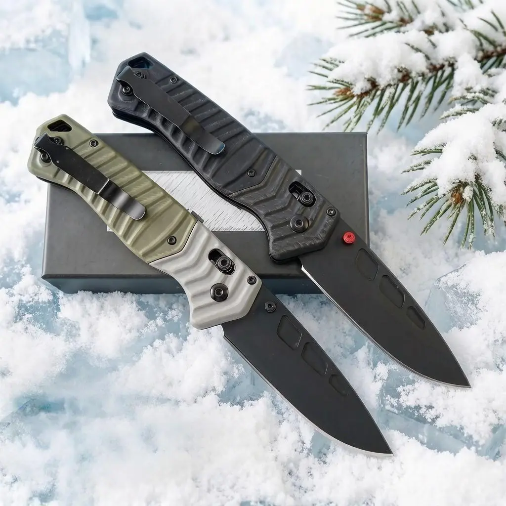 BM593 outdoor sports folding knife, premium EDC pocket knife, durable kitchen tool, suitable for camping and picnics, men’s gift