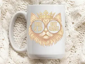 Dungeon Crawler Carl Mug, This Is An Outrage Mug, Princess Donut Cat Cup, Coffee Cup, Fan Gift Idea Funny Mug Ceramic