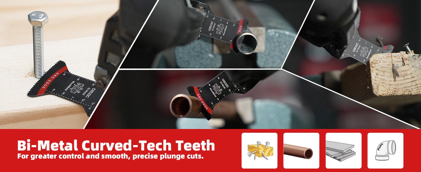 1-1/4 in. Arc Edge Bi-Mteal Oscillating Multitool Blades For General Purpose,OlB33C Metal Cutting