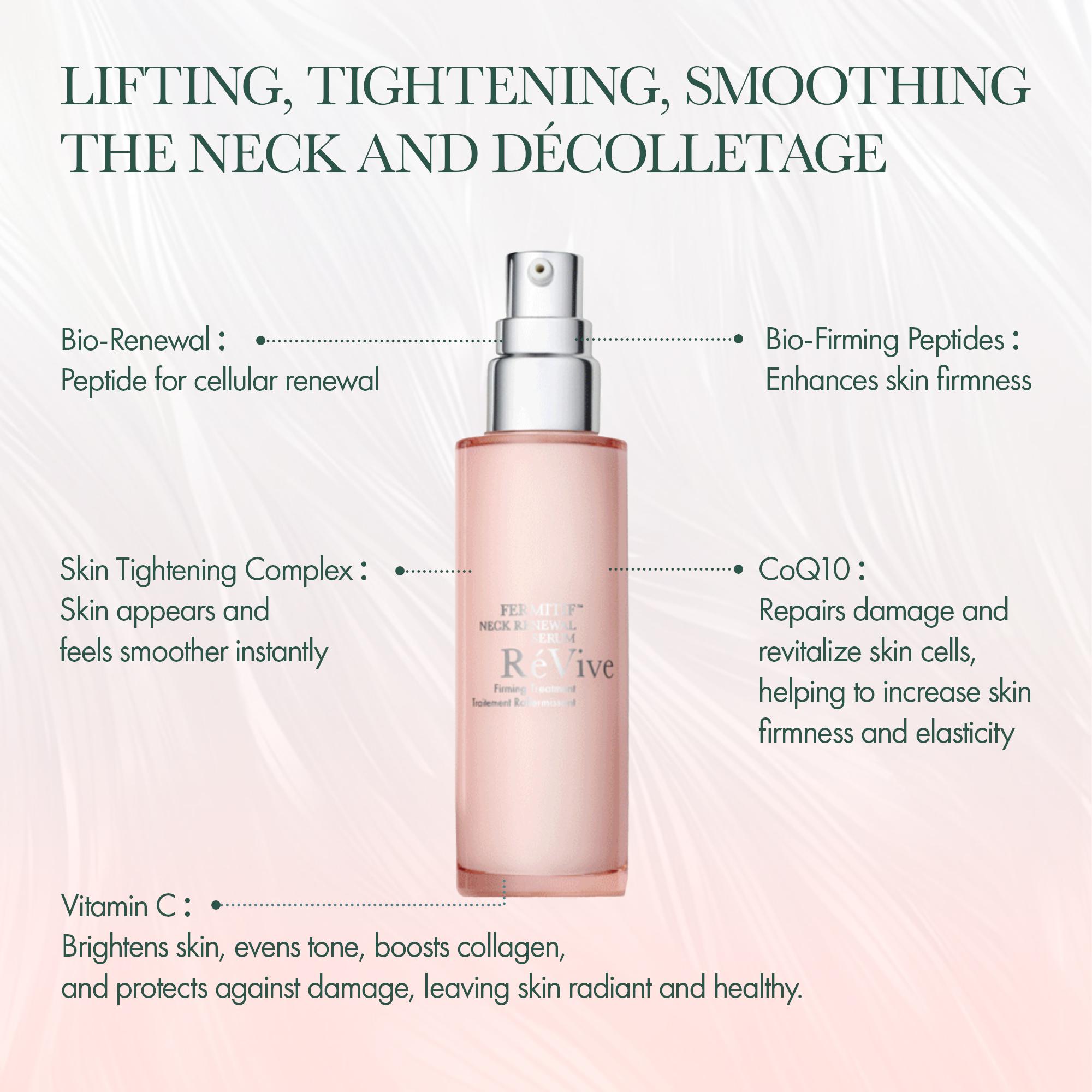 【Spring Glow Up】RéVive Fermitif Neck Renewal Serum Duo - Restores Skin's Elasticity, Smooth Fine Lines & Boost Collagen - Enriched with Signature Bio-Renewal & Bio-Firming Peptides (2 × 1.7 oz)