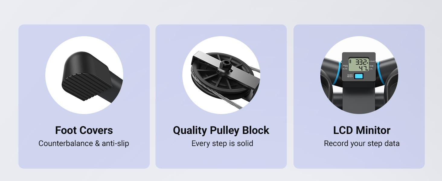 MERACH Steppers for Exercise, Stair Stepper with Resisitance Bands Mini Stepper with 330LBS Loading Capacity Fitness Equipment Home Gym TikTokShopBlackFriday