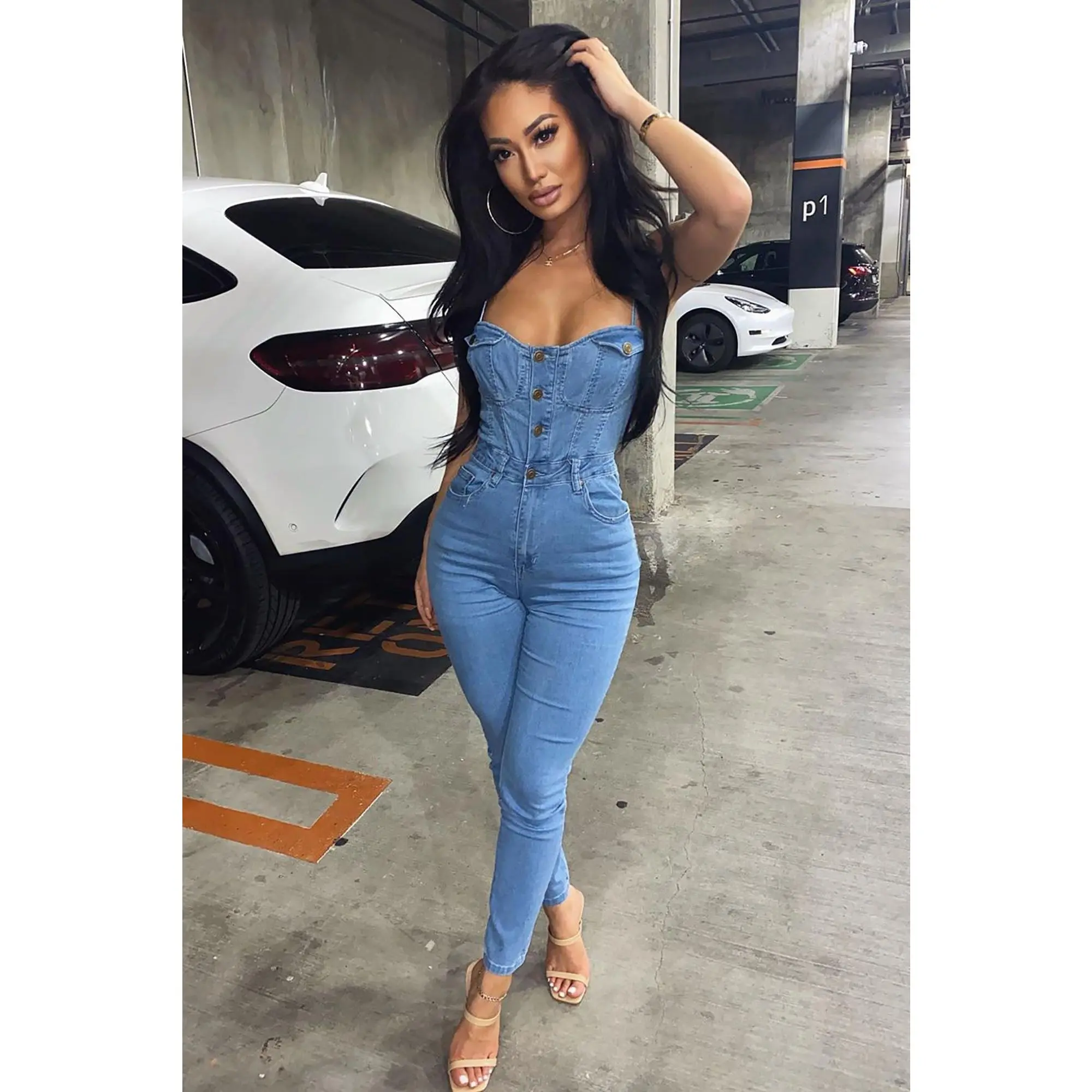 Loren Denim Jumpsuit - Light Wash