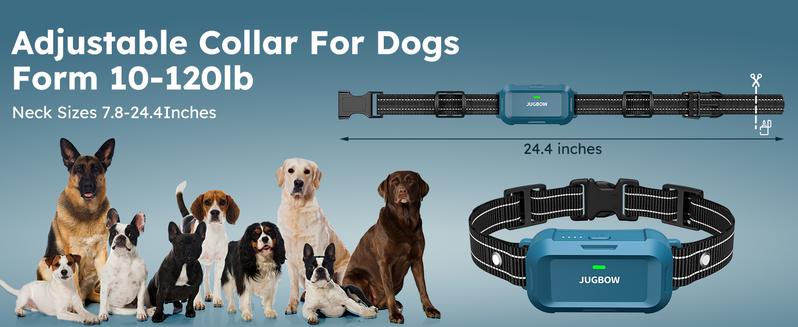 Jugbow Dog Training Collar - 4200FT Dog Training Behavior Aid, IPX8 Waterproof Electric Collar with 4 Training Modes, Security Lock, Rechargeable Collars for Large-DT68 Outdoor Jugbow Dog Training Collar - 4200FT Dog Training Behavior Aid, IPX8 Waterproof Electric Collar with 4 Training Modes, Security Lock, Rechargeable Collars for Large-DT68 Outdoor