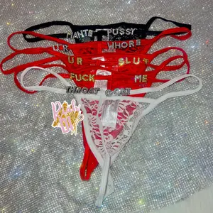 Custom Name Thong - Panties For Women - Bling - Personalized - Boyfriend Gift - Rhinestone Crystal Name thong