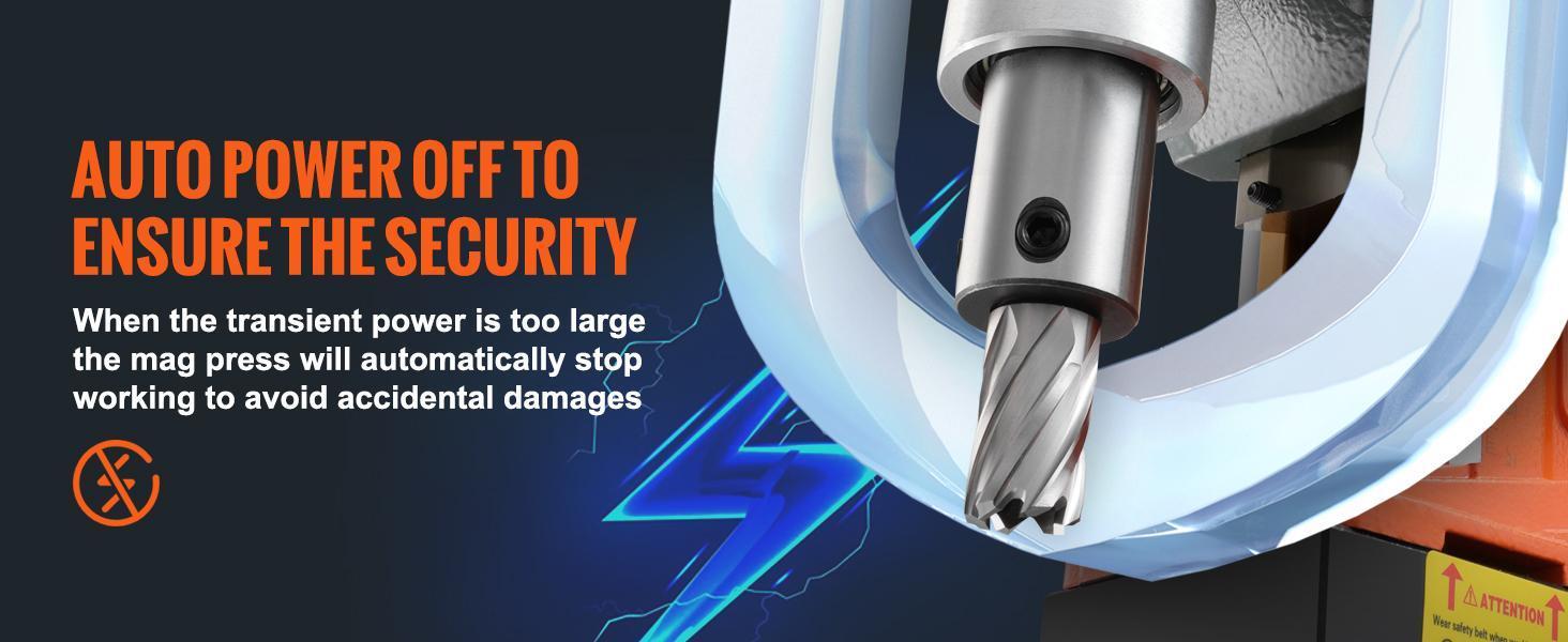 VEVOR Magnetic Drill, TikTokShopBlackFriday, 1450W 1.57" Boring Diameter, 12500N 850 RPM Portable Electric Mag Drill Press, with Variable Speed, Drilling Machine for any Surface Home Improvement Industry Railway