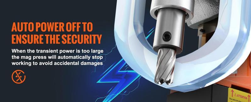 VEVOR Magnetic Drill, TikTokShopBlackFriday, 1450W 1.57" Boring Diameter, 12500N 850 RPM Portable Electric Mag Drill Press, with Variable Speed, Drilling Machine for any Surface Home Improvement Industry Railway