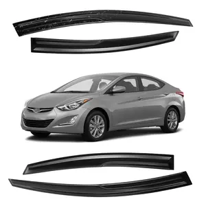 Tape-on -For 2011-2016 Hyundai Elantra 4- Door Window Visor-Smoke Tinted # Rain guard# Rainproof#Sun Shade#UV Protection# Easy-Install # Vent Shades# Car Windshield# Car Weather Shields# Wind Deflector
