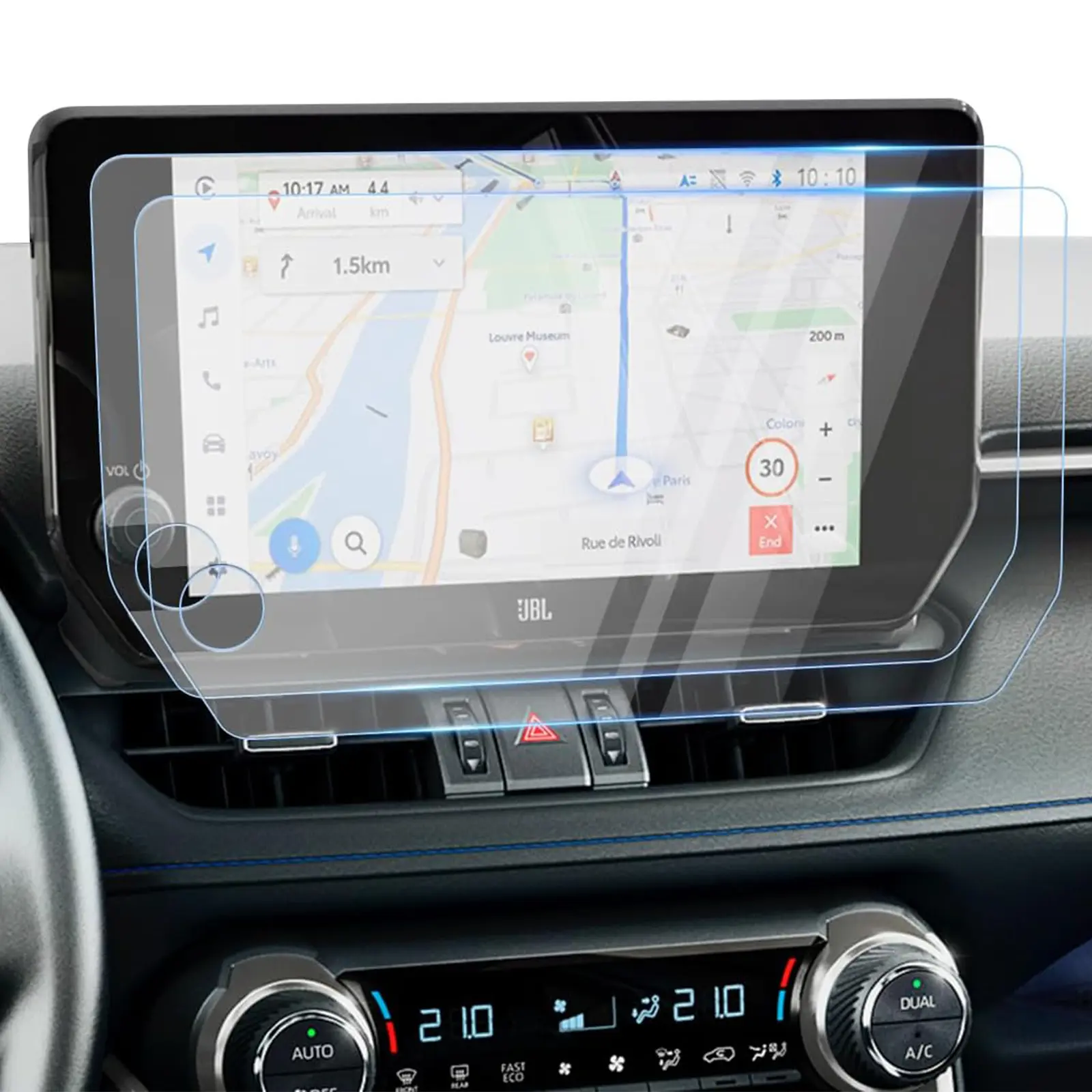 Canvcle 10.5in Tempered Glass Screen Protector for 2023-2025 Toyota RAV4 Vehicle Accessories, 9H Hardness, High Definition, Smooth Installation, Excellent Protection Car Navigation Touchscreen Accessory, Transparent Protective Cover, 100% Compatible