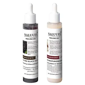Naluues 2-Step Facial Essence Set: Black Rice Exfoliating Serum for Deep Pore Cleansing, Dead Skin & Blackhead Removal + Millet Repairing Essence for Soothing, Hydrating – Gentle Daily Skincare Duo for Smooth, Radiant, Healthy-Looking Complexion