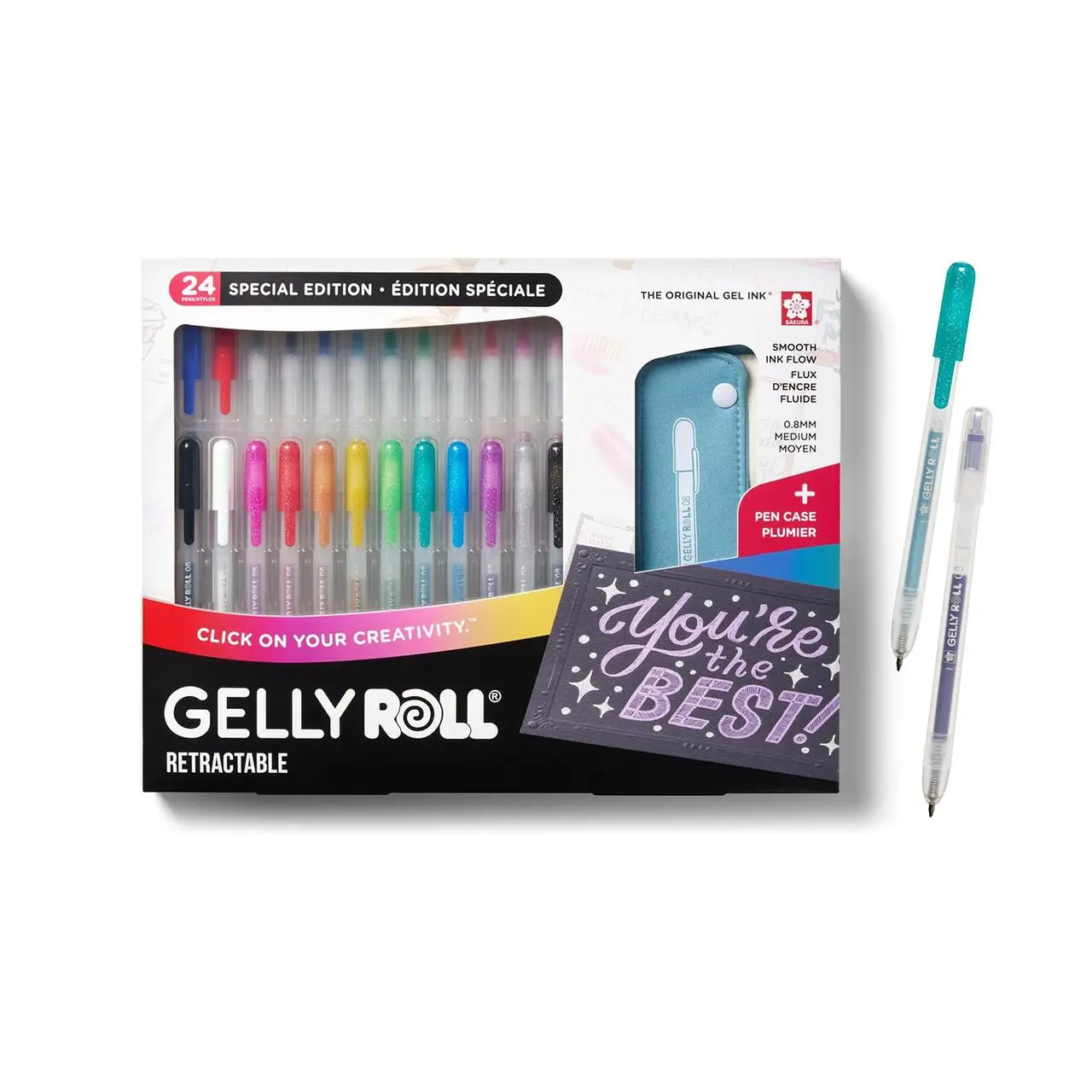 Gelly Roll Retractable Special Edition Gift Set of 24 w/ Storage Case