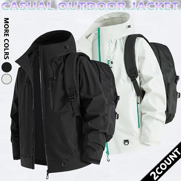 Autumn and Winter hooded casual men's Outdoor Jackets,  Windproof and wear-resistant color-blocked jacket, couples' style winter coat, outerwear top.