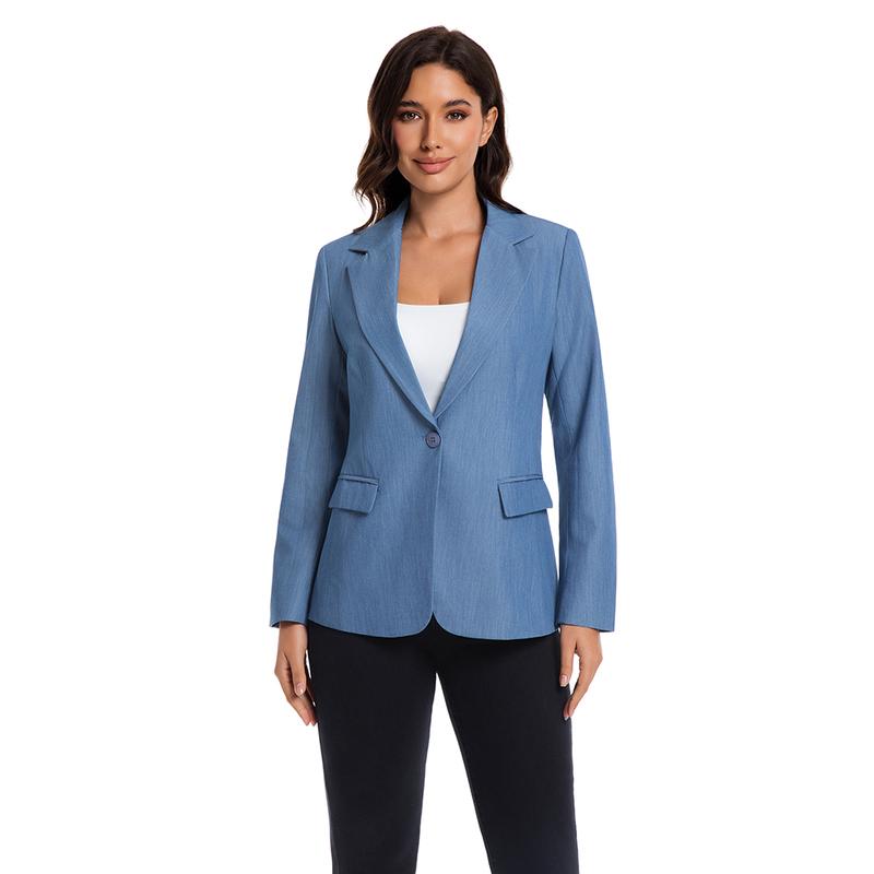 Women's Beige Business Casual Blazer Solid Color Work Jacket Lightweight Office Coat with Button Detail for Professional Spring Fall Outfits Chic Piece Collared Fitted Long Sleeve Minimalist Suits Women's Beige Business Casual Blazer Solid Color Work Jacket Lightweight Office Coat with Button Detail for Professional Spring Fall Outfits Chic Piece Collared Fitted Long Sleeve Minimalist Suits