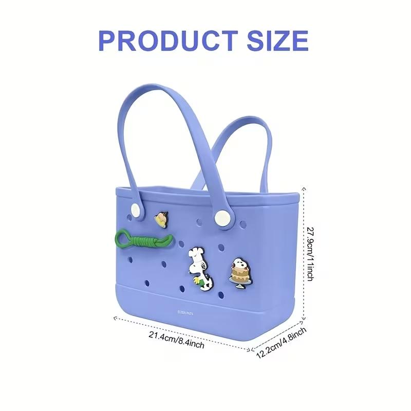 [HolidayGift Bag]Snoopy Series Crocs Tote Bag (Pink & Blue) – Spacious & Sturdy, Cute Style, Reusable Daily Bag | Holiday