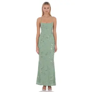 Lucy In The Sky Lilia Embellished Maxi Dress in Green