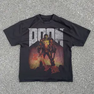 D00M T-Shirt, Game Tee, Gifts Shirt, Unisex Vintage Graphic Tees Gothic Grunge Y2k Emo Scene Amity Affliction Style Clothes Men Women Streetwear