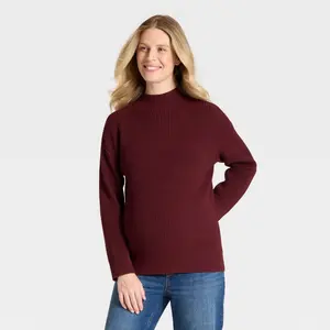 Mock Turtleneck Tunic Maternity Pullover Sweater -  Isabel Maternity by Ingrid & Isabel