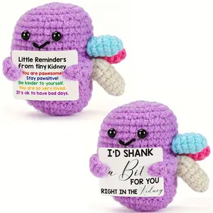 2PCS Positive Kidney Emotional Support Gift for Surgery Recovery Encouragement Affirmation Desk Pet Get Well Soon Present for Patients Hospital Buddy Keepsake Medical Humor Gift for Doctors Nurses Inspirational Affirmation Ornament
