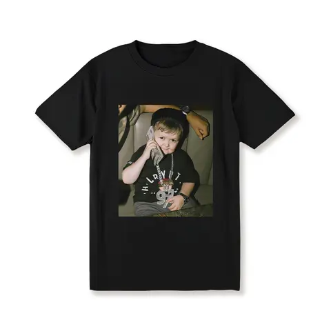 Men's Hasbulla Meme Cotton T-Shirt - Casual Printed, Normal Type, Funny Mini Khabib Money Phone Graphic, All Seasons Crew Neck Short-Sleeve Streetwear Menswear Top, Machine Washable