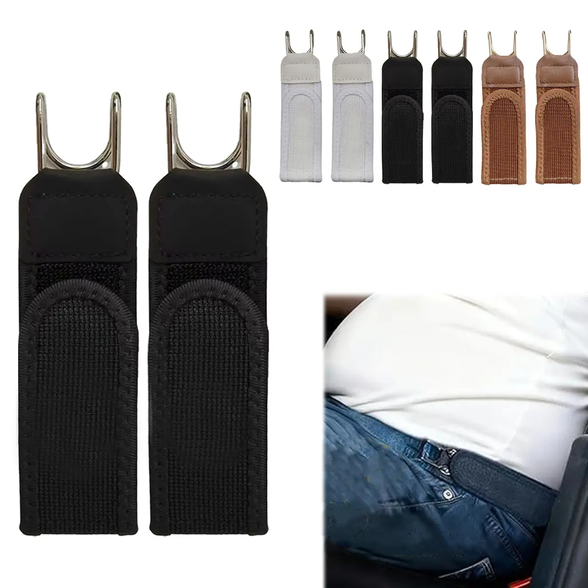 No Buckle Belts Buckleless Belt Hook(Unisex),Tactical Metal Hook Elastic Belt,BuckleLess Invisible Strap, Adjustable Soft Side belt