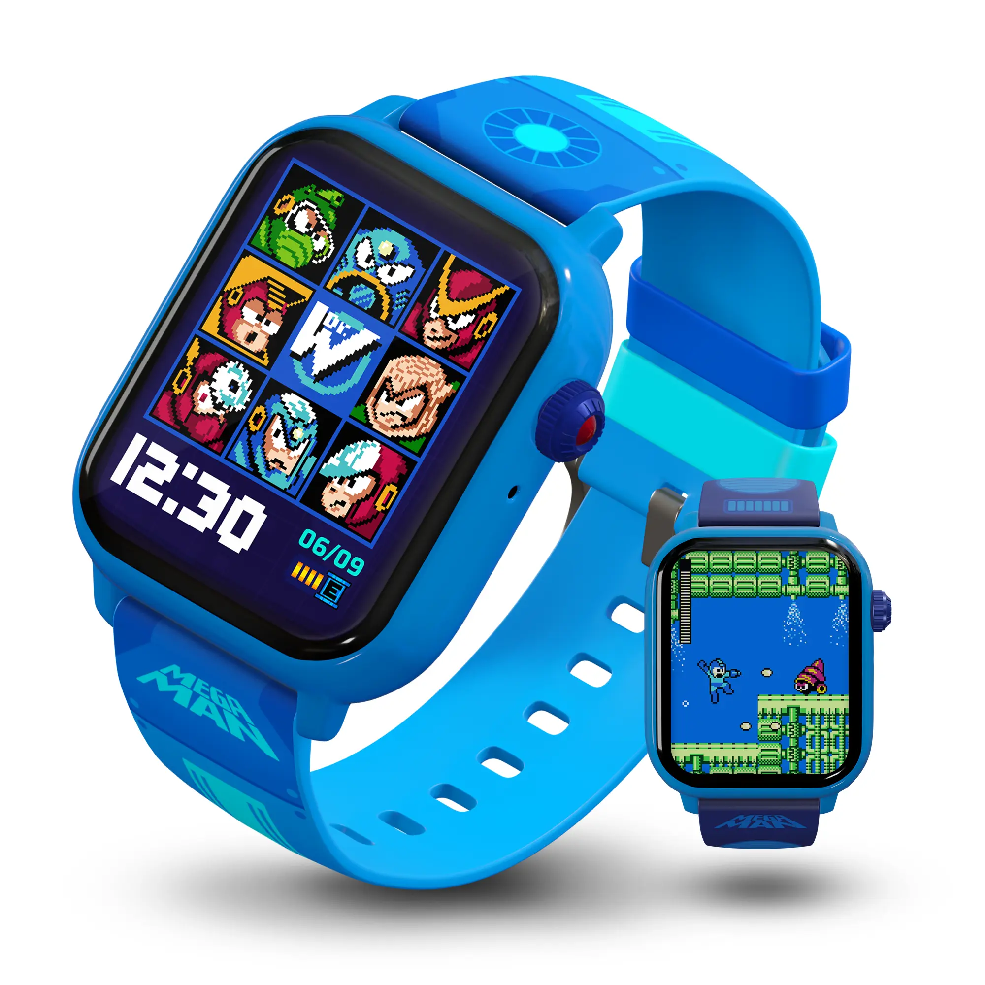 My Play Watch Mega Man Digital Gaming Watch – Built from Mega Man™ 2, Classic & Arcade Modes, Non-Connected, Step Counter, Heart and Calories Tracking, Includes 2 Bands