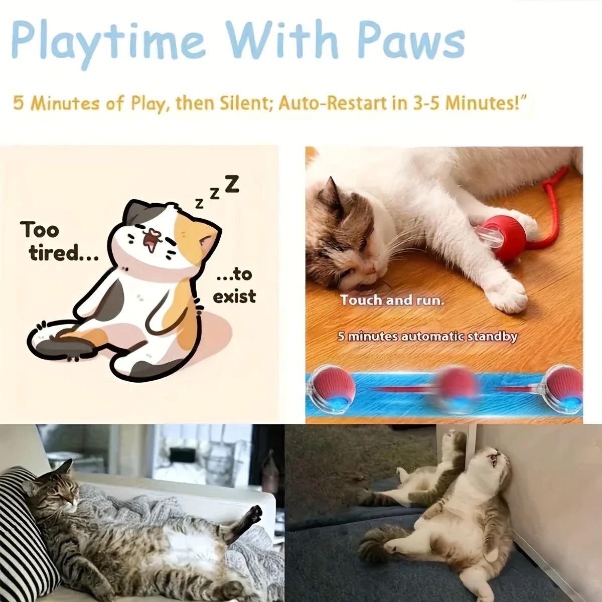 Interactive Cat Toy, Chirp And Motion Activated Cat Rolling Toy, Used for Indoor Cat Red LED Light Ball Rolling Quickly, Can Be Used On The Carpet.christmas gifts Interactive Cat Toy, Chirp And Motion Activated Cat Rolling Toy, Used for Indoor Cat Red LED Light Ball Rolling Quickly, Can Be Used On The Carpet.christmas gifts