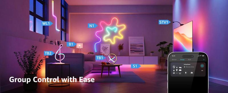 Lepro RGBIC AI Smart Table Lamp, Music Sync Smart Table Lamp Work with Alexa Google, LED Desk Lamp with 16M Colors, Color Changing Atmosphere Lamp for Bedroom Living Room Dimmable Night Light APP Control No Remote, 2.4 GHz