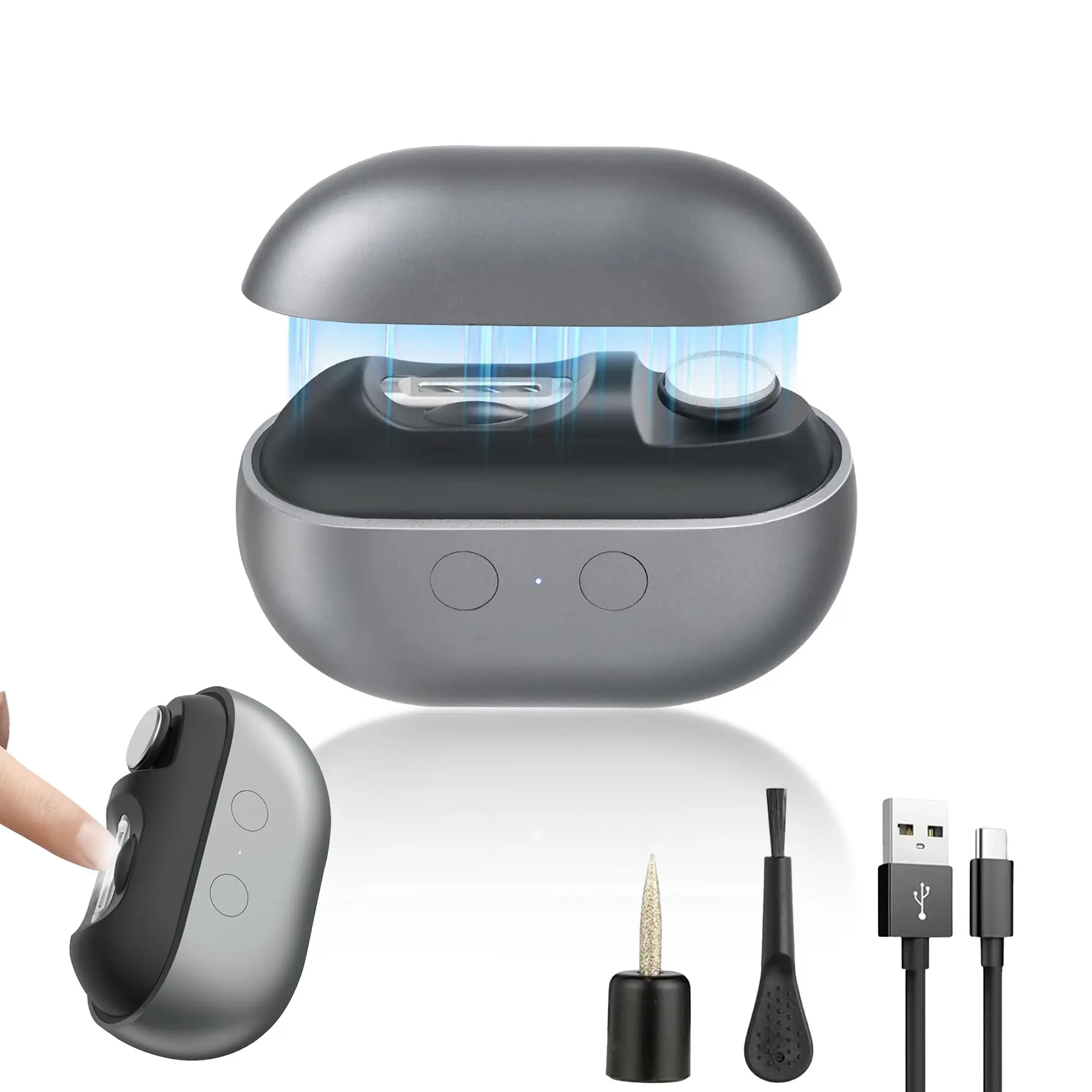 Electric Nail Clipper, Smart 3-in-1 Automatic Nail Trimmer and Polisher, Rechargeable Easy Clip for Seniors, Adults and Men, Quiet Electric Toenail Clippers for Thick Nails campingessentials campingessentials