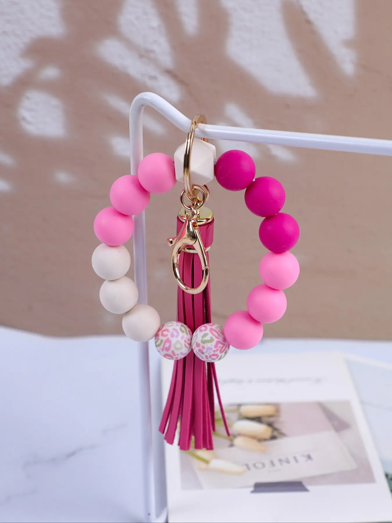 Colorful Beaded Wrist Keychain, Macaron Color Design, Long Tassel, Girly Keychain, Aesthetic Keychain, Cute Keychain Accessory, Fashion Accessory, Perfect Gift for Friends & Mom, Keychain Wristlet