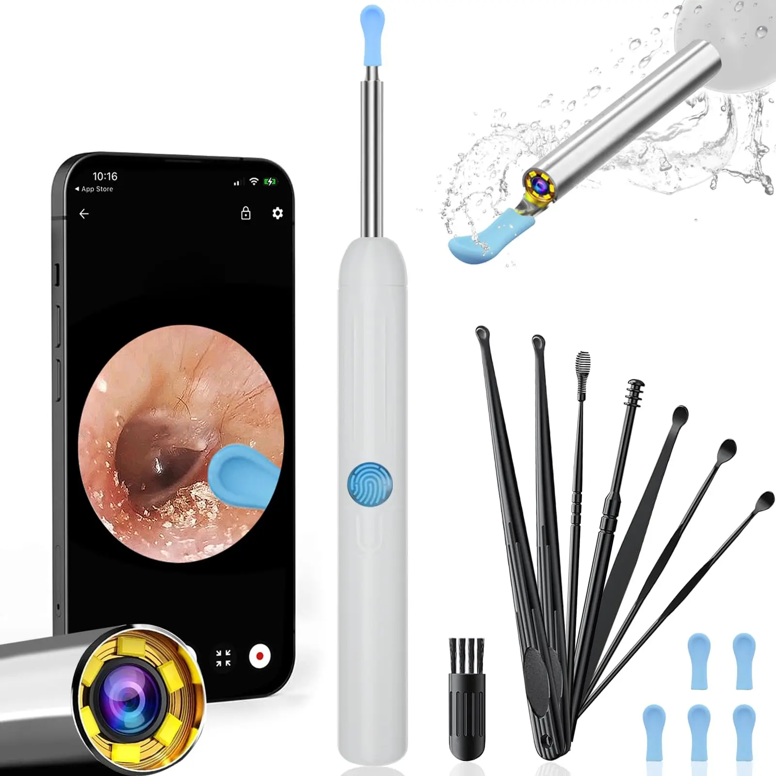 Ear Hygiene Set, HD Visual Earwax Removal Tool with Camera, 1080P HD Camera Ear Cleaner, Compatible with iPhone and Android Phones, Spring Gift Set #fathersdaygift