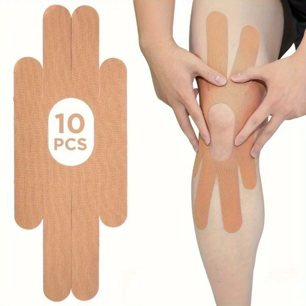 YYW1 10-Pack Kinesiology Athletic Gymnastics Tape - Pre-Cut, Lightweight &-Resistant, Knee and Joint Support, Ideal Gym, Work Out, Yoga & Outdoor Activities, Pre Cut Tapes