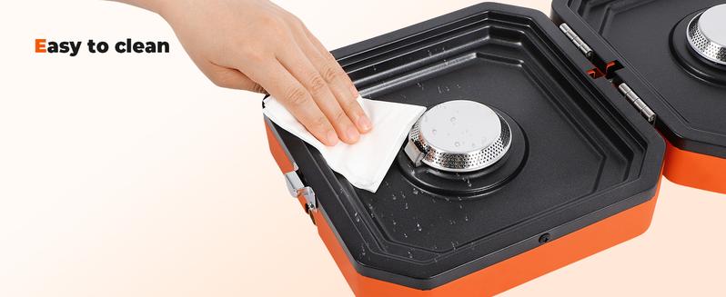 2 Burner Propane Camping Stove With Grill,Portable Foldable Camp Stove With 17000BTU, Two Piezo Ignition Adjustable Windproof Burners forCamping, Grilling, Tailgating, & More