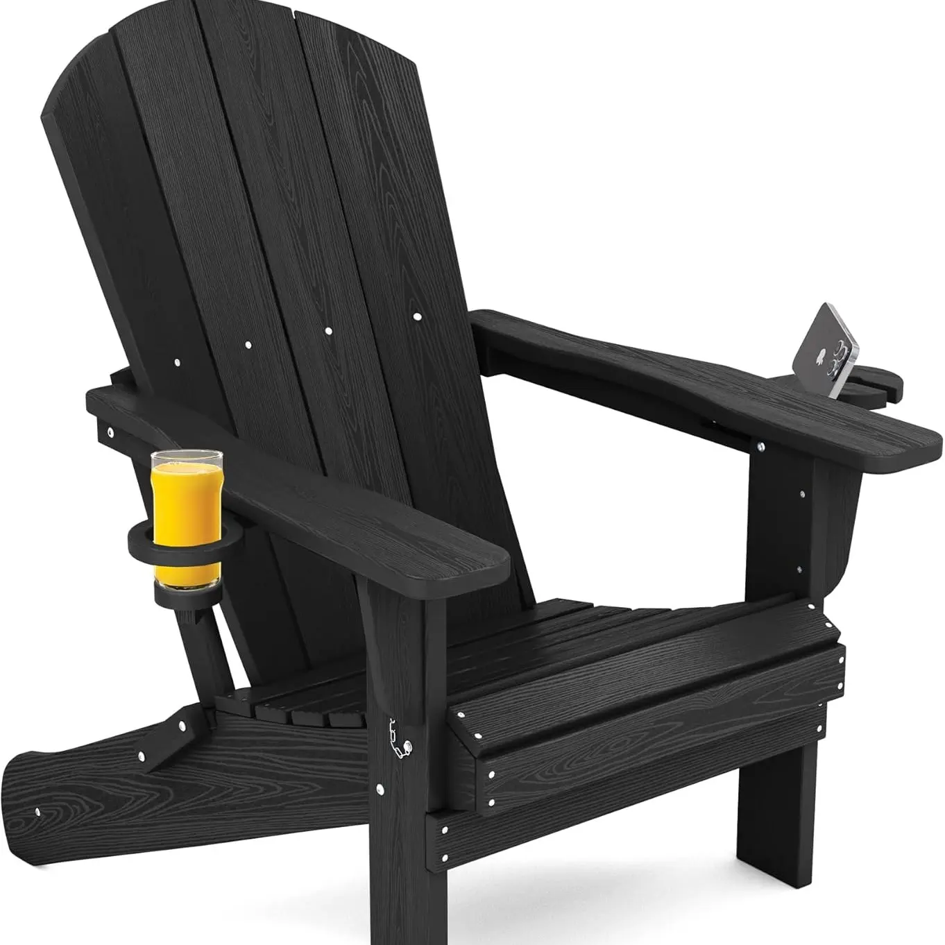 Double Cup Folding Chair-Black