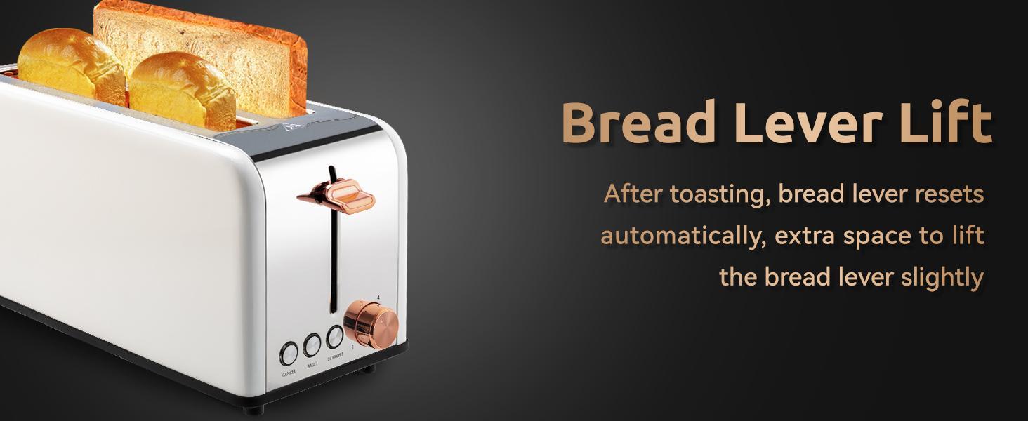 Pukomc 4-Slice Toaster – Wide Slots for Bagels/Waffles, 6 Browning Levels, Removable Crumb Tray | Stainless Steel Toastie Maker Appliances (1500W) Pukomc 4-Slice Toaster – Wide Slots for Bagels/Waffles, 6 Browning Levels, Removable Crumb Tray | Stainless Steel Toastie Maker Appliances (1500W)