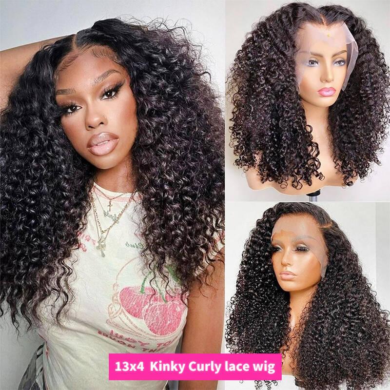 Bling Hair 30 32Inch Jerry Curly Wig Transparent 13x4 Lace Front Human Hair Wigs 180% Brazilian Kinky Curly 13x6 Frontal Wig Human Hair For Women