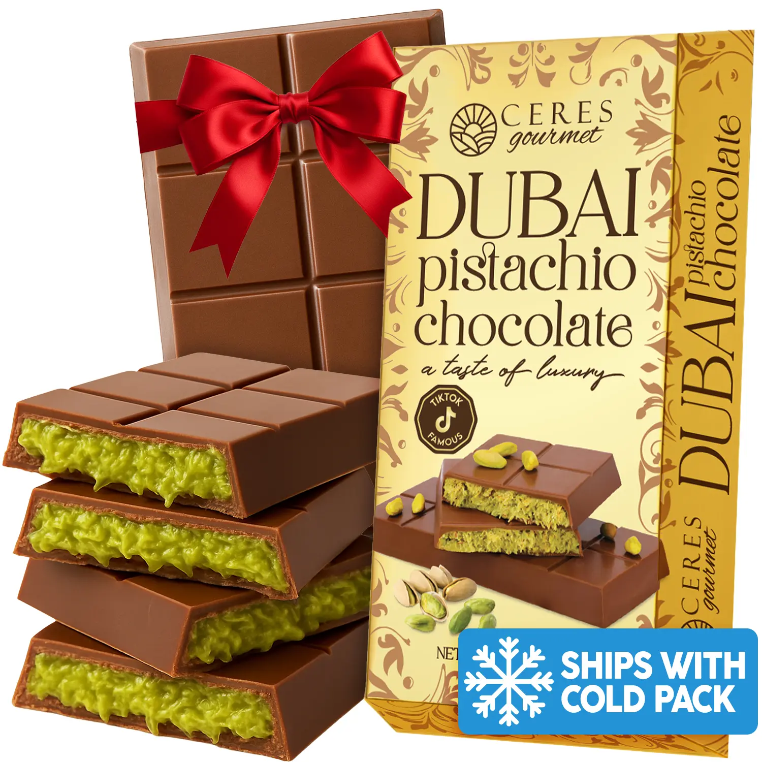 Original Viral Dubai Chocolate - 3.5oz Milk Chocolate, 7oz Milk or Dark Chocolate