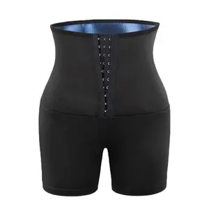 Heat Shaping Sauna Shorts High Waist Compression Slim Fit Thigh Sculpting Sweat Boosting Three Quarter Pants for Women's Fitness and Exercise