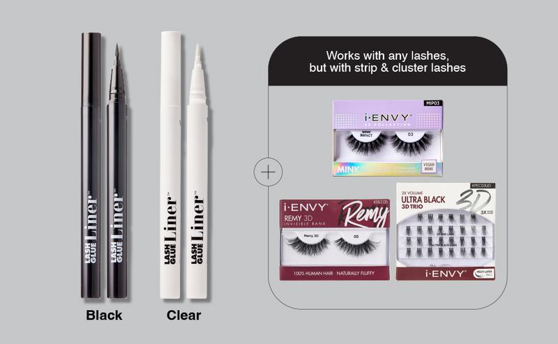 I-Envy Lash Glue Liner, Waterproof Eyelash Adhesive Long Lasting, K Beauty Makeup Eyeliner Lash Glue, Fast Drying & Matte Finish