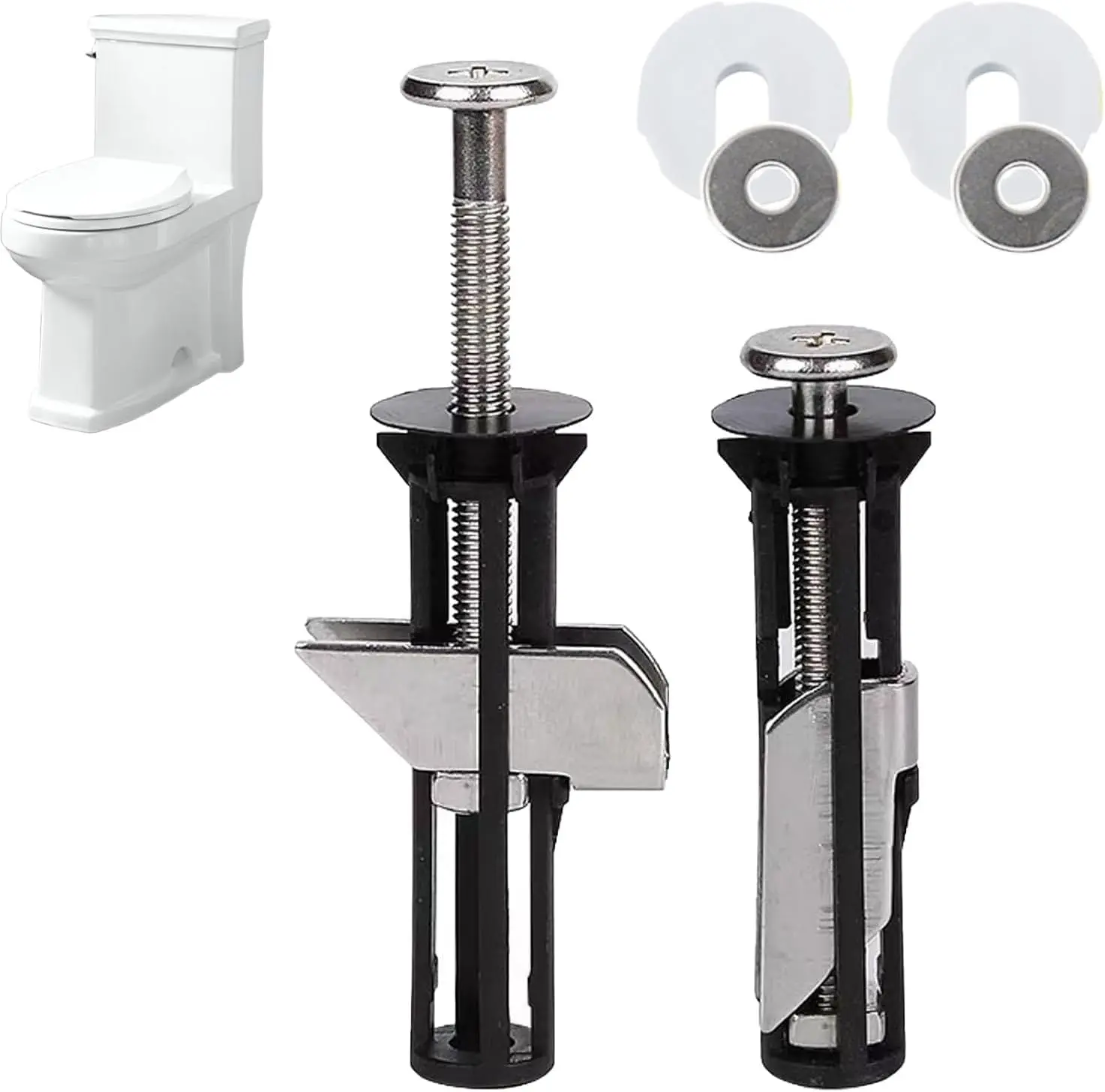 Universal Toilet Seat Bolt Kit, Stainless Steel Replacement Screws with Gaskets, No Slip Toilet Lid Fasteners, Quick Release Easy Install Toilet Cover Repair Parts,  2PCS