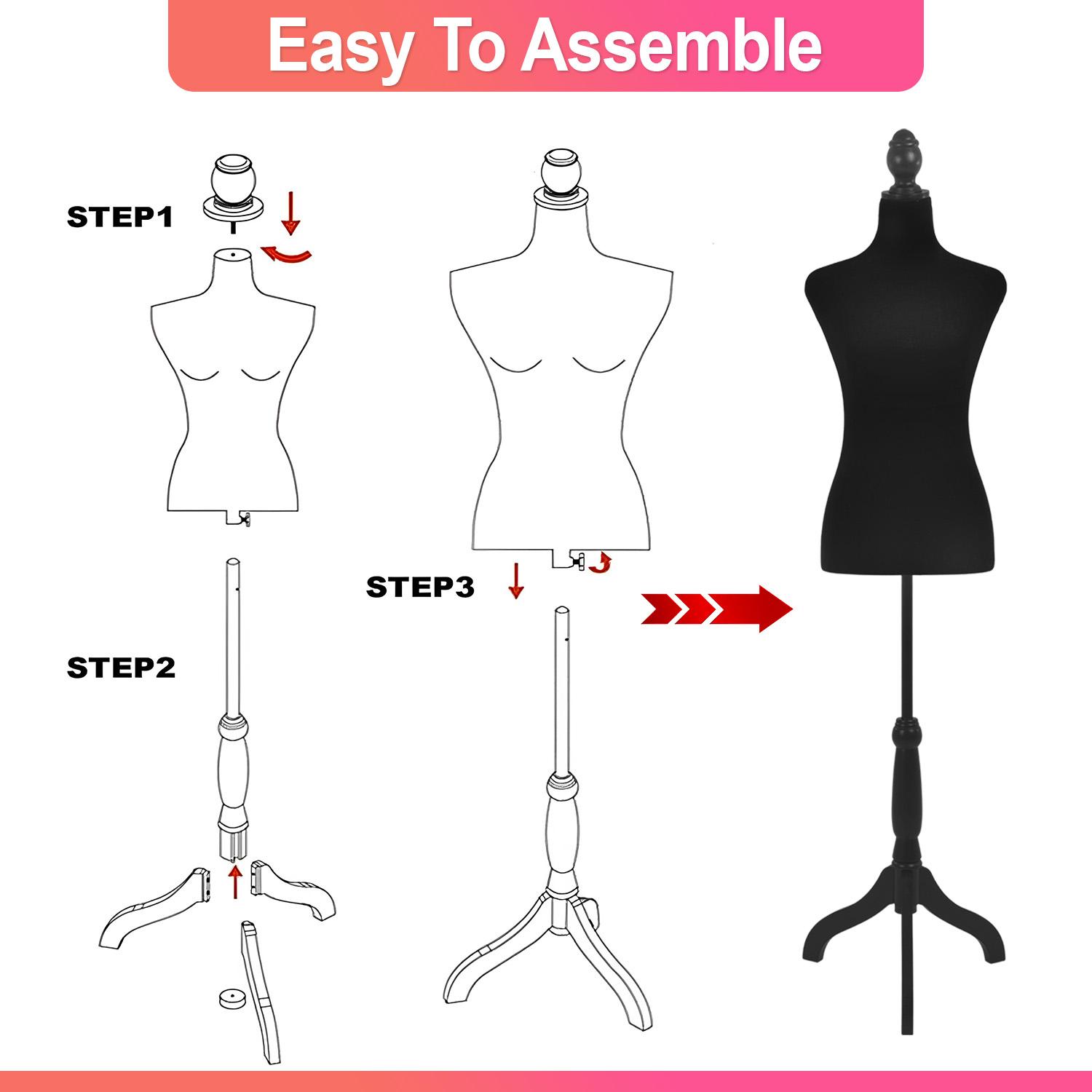 BestOffice Durable Female Manikin Dress Form 49.6-63.4 Inch Adjustable Height Wooden Tripod Stand High Density Foam Portable Display Mannequin for Window Displays & Home Decor Solid Wood BestOffice Durable Female Manikin Dress Form 49.6-63.4 Inch Adjustable Height Wooden Tripod Stand High Density Foam Portable Display Mannequin for Window Displays & Home Decor Solid Wood