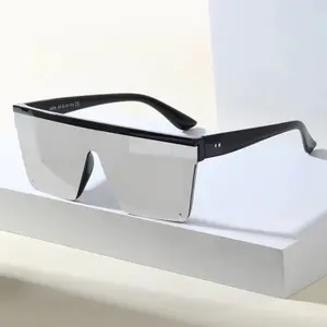 European and American trend large frame integrated sunglasses new unisex street photography driving retro sunglasses