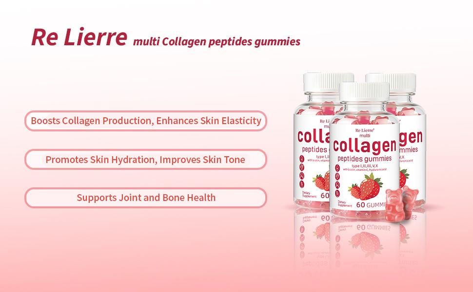 【clearance price】 Re Lierre Collagen Peptide Gummies for Women & Men Sugar-Free 1500mg Protein Types I II III V X 5000mcg Biotin Methylated B12 Vitamins A C D E B8 for Skin Hair Nails Bone 60 Gummies Strawberry flavor and grapefruit flavor 【clearance price】 Re Lierre Collagen Peptide Gummies for Women & Men Sugar-Free 1500mg Protein Types I II III V X 5000mcg Biotin Methylated B12 Vitamins A C D E B8 for Skin Hair Nails Bone 60 Gummies Strawberry flavor and grapefruit flavor
