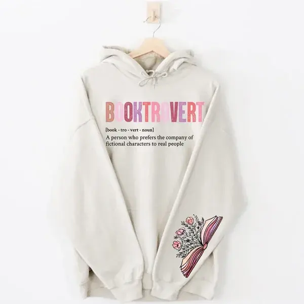 Booktrovert Hoodie, Definition Hoodie, Book Lover Gift, Reading Pullover, Bookish Crewneck