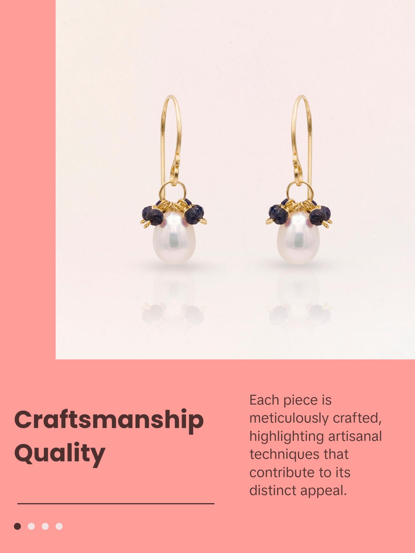 Pearl Earrings with Gemstone Cluster