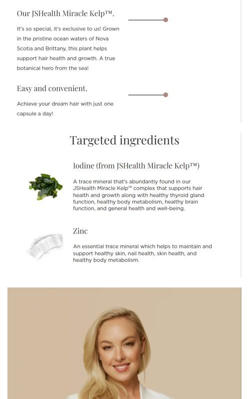 JSHealth Hair + Energy | Hair Vitamins Supplement for Daily Vitality | Advanced Formula