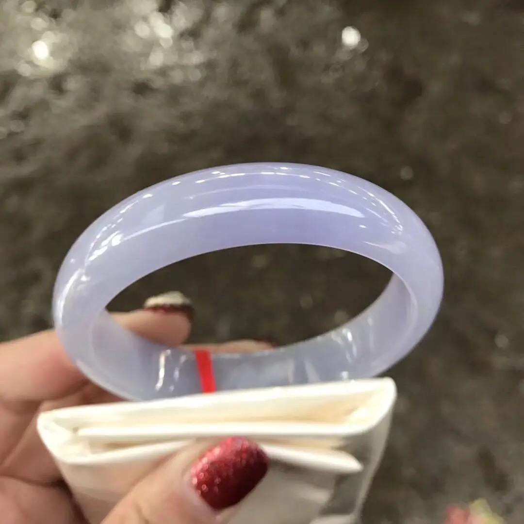 Women's Burmese Jadeite Translucent Lavender Violet Gemstone Bracelet