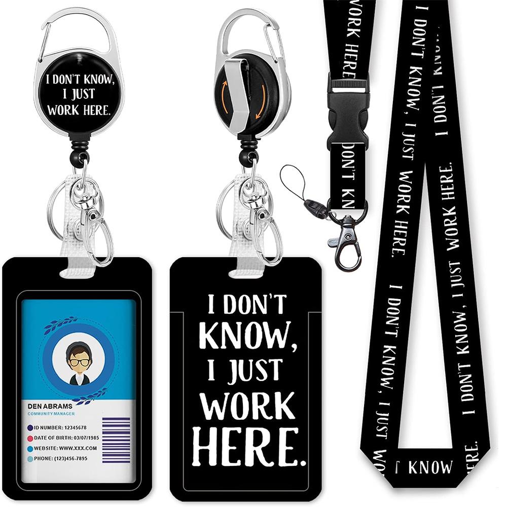 ID Name Tag Badge Holder with Retractable Reel, Heavy Duty Badge Clip with 360° Rotatable Carabiner, Retractable Keychain, Removable Cardholder for Daily Office, Work and Student Use ID Name Tag Badge Holder with Retractable Reel, Heavy Duty Badge Clip with 360° Rotatable Carabiner, Retractable Keychain, Removable Cardholder for Daily Office, Work and Student Use