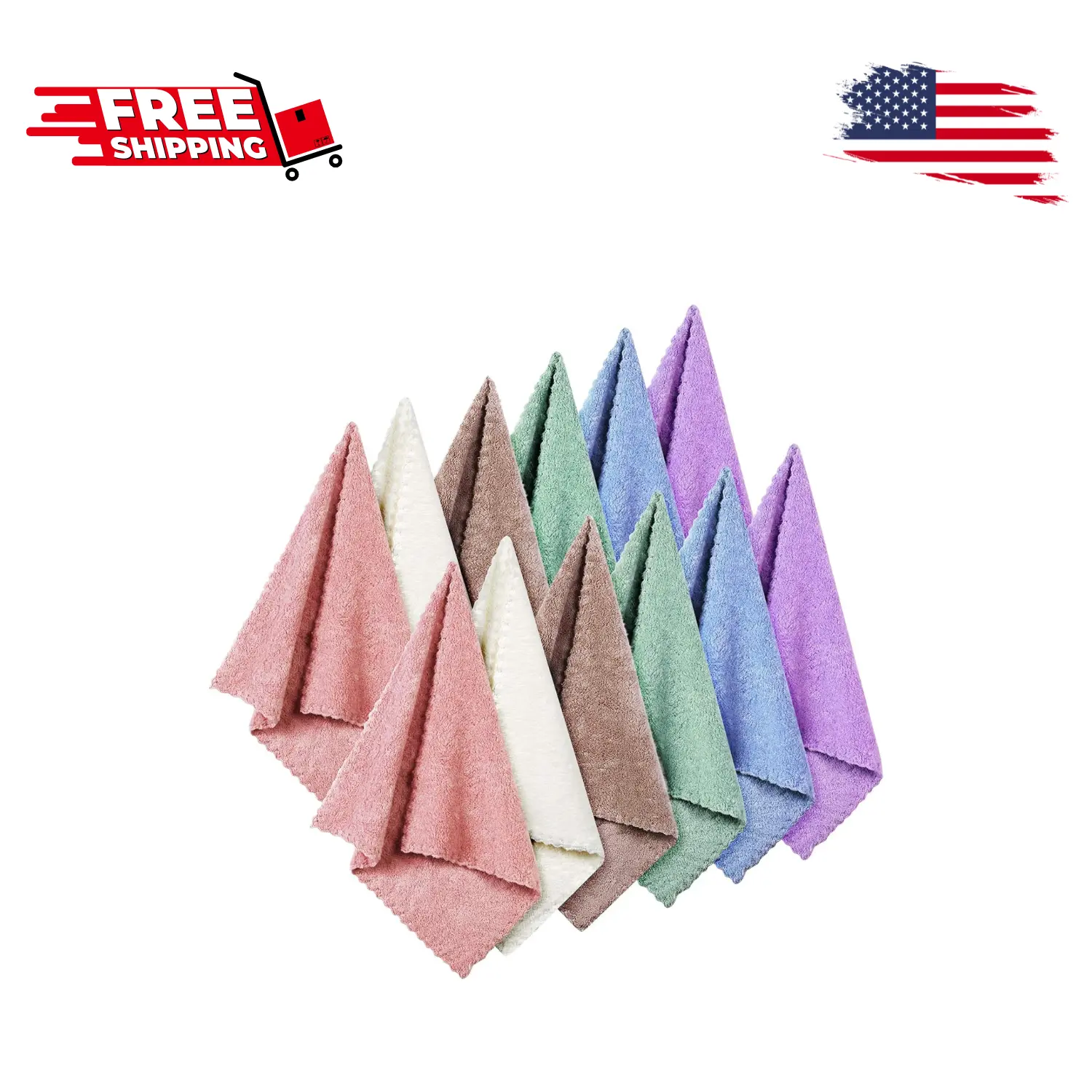 12 Pieces Face Wash Cloth 12 x 12 in Makeup Remover Cloths